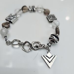 Silpada Sterling Silver  Beaded Bracelet with Charms